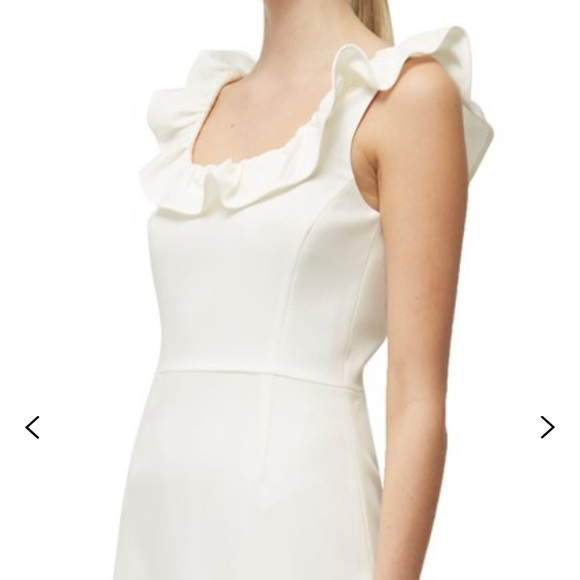 FRENCH CONNECTION SUMMER WHITE RUFFLE DRESS - Picture 2 of 8